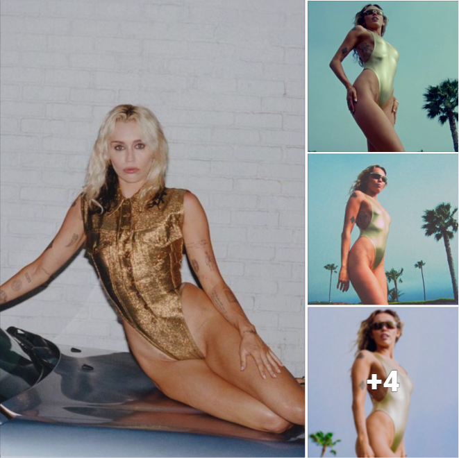 The Bold and Daring Fashion Statement of Miley Cyrus in her Gold Lamé Thong Bodysuit